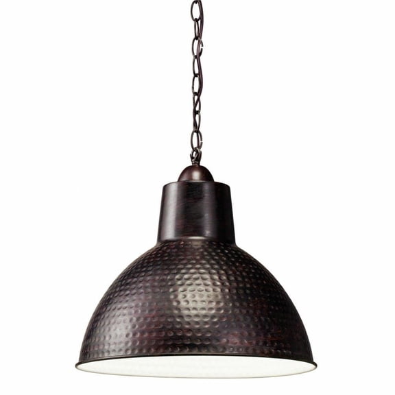 1 Light Contemporary Hammered Metal Shade Pendant Light-Bronze Finish Bailey Street Home 147-Bel-1044921