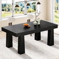 thumbnail image 3 of Tribesigns 63" Modern Rectangular Dining Table with Heavy Duty Tapered Legs, Black Kitchen and Restaurant Table for Dining Room, Cafe, Business Use, Easy Assembly, 3 of 5
