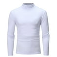 thumbnail image 4 of Jalioing Fall Winter Basic Shirt for Men Mock Neck Long Sleeve Solid Color Slim Tops Soft Casual Undershirts, 4 of 5