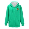 thumbnail image 5 of Weikingp Comfort Colors Sweatshirt Sweatshirts Women Cute Clothes for Women Sweats for Women Lightweight Zip Up Hoodie Women Green M, 5 of 5