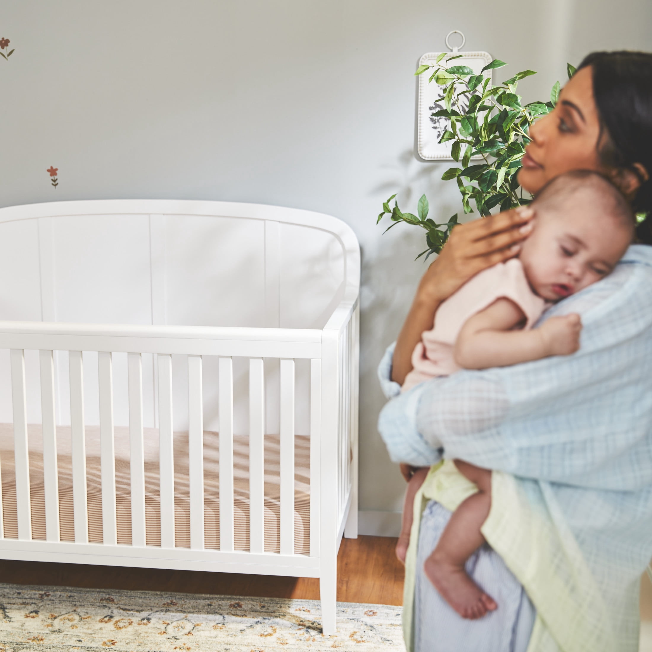 Little Seeds Briar 6-in-1 Convertible Crib , Bottle Green