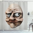 thumbnail image 1 of Ambesonne Humor Shower Curtain, Grumpy Internet Troll, 69"Wx84"L, Eggshell and Tan, 1 of 3