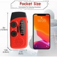 thumbnail image 5 of SOONHUA 2000mAh NOAA Emergency Weather Radio Portable Power Bank with Solar Charging, Hand Crank & Battery Operated, SOS Alarm, AM/FM & LED Flashlight for Outdoor Emergency, 5 of 12