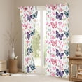 thumbnail image 3 of Erosebridal Flying Colorful Butterflies Blackout Curtains Set of 2 (52x84 Each) For Girls,Spring Garden Flowers Window Curtains, 3 of 6