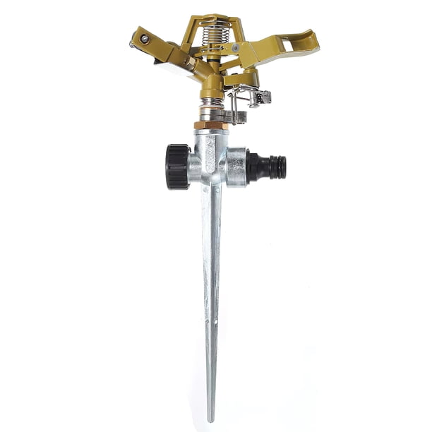 Billuyoard Aspersor de brazo basculante de 1/2 pulgadas, aspersor de impulso de aleación de Zinc, boquilla de riego de brazo basculante ajustable con Pin Jardín y Patio Billuyoard HA013653-00