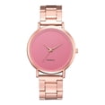 thumbnail image 1 of Reloj de pulsera de cuarzo informal con esfera redonda y correa de acero para mujer de estilo sencillo a la moda, color rosa, 1 of 2