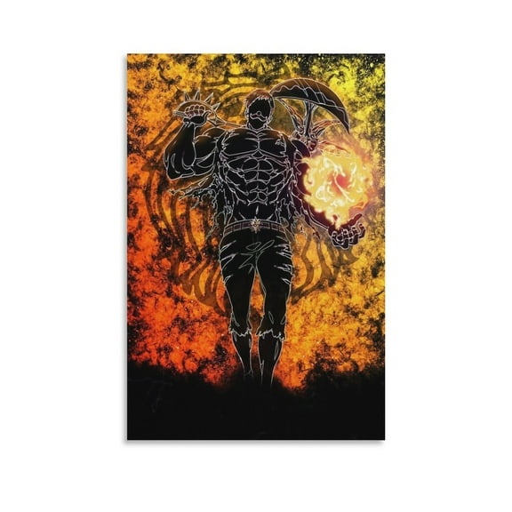 7 Deadly Sins Escanor Poster Print Photo Art Painting Canvas Poster Home Decorative Bedroom Modern Decor Posters Gifts 12x18inch(30x45cm)