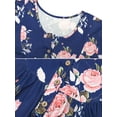 thumbnail image 6 of Plus Size Tops for Women Short Sleeve Buttons Up Blouses Flowy Floral Tunic Tops, 6 of 9