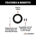 thumbnail image 2 of Lippert Components Toilet Seal 2022121983 Flow Max; Replacement For Lippert Flow Max Toilets; Floor Flange Seal; Single; With Toilet Mounting Kit, 2 of 6