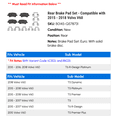 thumbnail image 2 of Rear Brake Pad Set - Compatible with 2015 - 2018 Volvo V60 2016 2017, 2 of 2