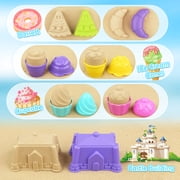 Dreamon Collapsible Beach Toys Set for Kids 3-10 – Sand Bucket with Molds & Mesh Bag, 2-pack Shovels, Ice Cream Sand Toys for Travel and Sandbox
