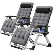 MOPHOTO 2 Pack Zero Gravity Chair Support 440lbs for Backyard Beach, Foldable Reclining Lounge Chair with Headrest & Cup Holder for Indoor Outdoor, Patio Recliner Folding Reclining Chair