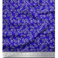 thumbnail image 1 of Soimoi Blue Poly Georgette Fabric Leaf Leaves Print Fabric by the Yard 52 Inch Wide, 1 of 3