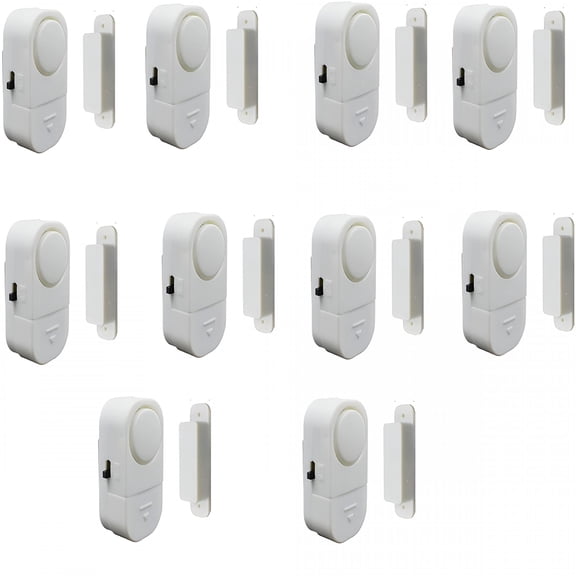 GJX 2026 New 10 Pack Wireless Door Window Alarm,Magnetic Burglar Alert Sensor with Batteries,Loud Door Alarms for Kids Safety,Diy for Home Security,Office Protection,Shopping Store
