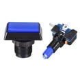 thumbnail image 2 of Botón de empuje para juegos 49x33 Rectángulo 12V Interruptor de botón iluminado LED con microswitch para arcade video azul 5 piezas, 2 of 5