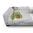 thumbnail image 3 of Valentine's Day Soft Flannel Fleece Throw Blanket, Cartoon Avocado Lovers Pop Culture Keep Calm Slogan, Cozy Plush for Indoor and Outdoor Use, 60" x 80", Grey Green Brown, by Ambesonne, 3 of 6