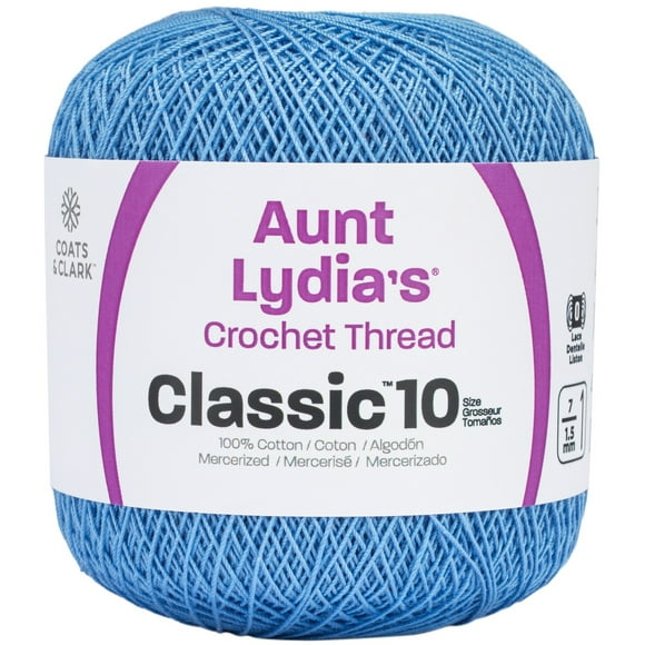 Aunt Lydia's Classic Crochet Thread Size 10-Medium Blue 154-4370