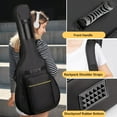 thumbnail image 5 of CAHAYA 41 In Acoustic Guitar Bag 0.35 In Thick Padding Water Resistent Dual Adjustable Shoulder Strap Guitar Case Gig Bag with Back Hanger Loop, Black CY0152, 5 of 7