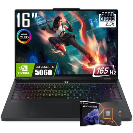 Lenovo Legion Pro 5 Gaming Laptop, 16" 2560 x 1600 2.5K 165Hz OLED Display, AMD Ryzen 7 8745HX, NVIDIA RTX 5060, RGB Backlit KB, Win11 Pro(32GB DDR5 - 2TB SSD)