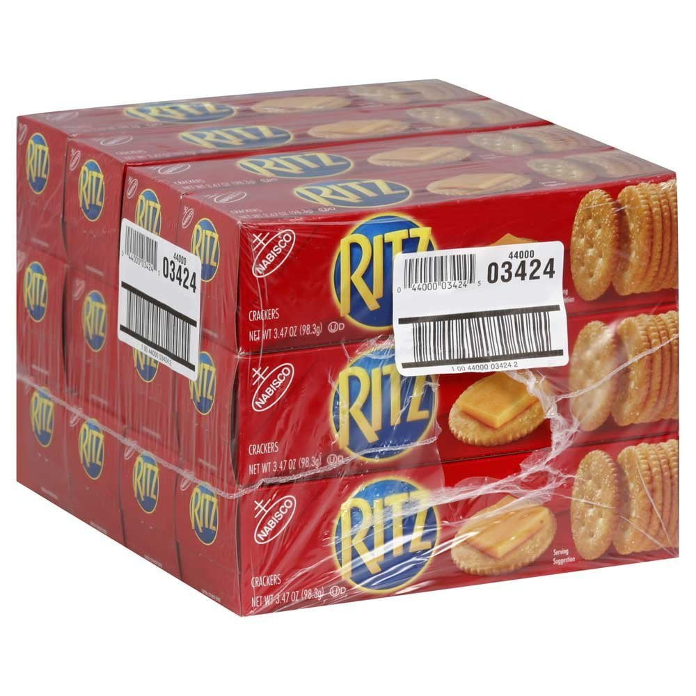 12 PACKS Nabisco Ritz Cracker, 3.4 Ounce
