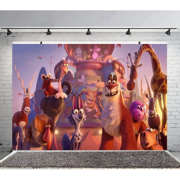 Night of the Zoopocalypse Backdrop Banner Party Supplies Poster Movie Theme Background for Photography Birthday Decorations