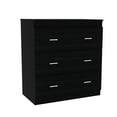 thumbnail image 3 of JERFIT 2-Piece Bedroom Set with Armoire & 3-Drawer Dresser, Black Particle Board Storage Furniture, 3 of 7