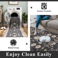 thumbnail image 4 of Hallway Washable 2'6x12 Runner Rug - Vintage Kitchen Rugs Non-slip Soft Thin Farmhouse Carpet For Entryway Low Pile Indoor Floor Decor Mat Bathroom Living Room Bedroom (black/multi 2'6"x12'), 4 of 9