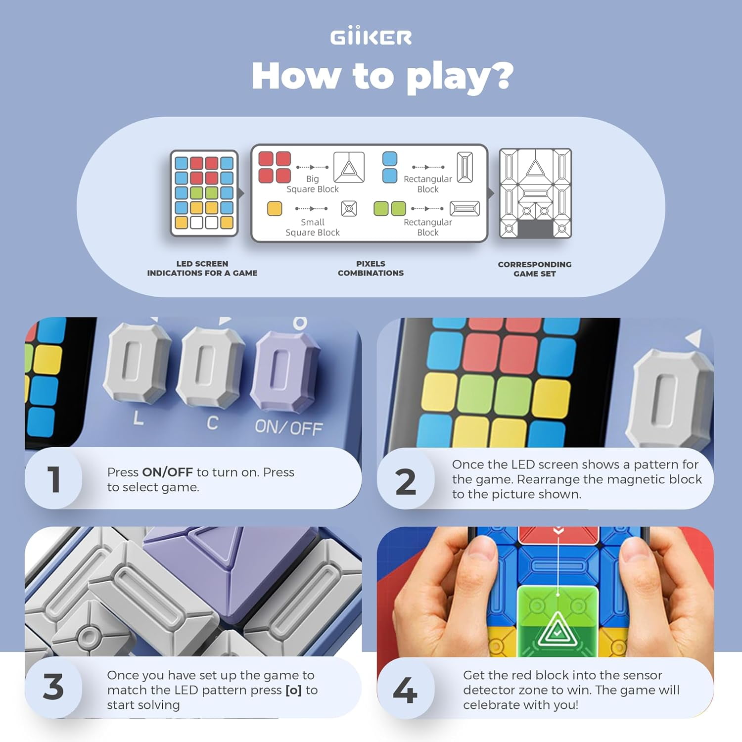 GiiKER Super Slide,Original 500+ Challenges Brain Teaser Puzzle for 5+,Travel and Birthday Gift for Boys and Girls