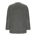 thumbnail image 7 of Women's Fleece Sherpa Tops Long Sleeve Fuzzy Warm Tunic Tops with 2 Pockets Lounge Loose Home Pajamas Winter Outfits (2XL, Dark Gray), 7 of 7