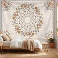 thumbnail image 3 of PBOBRIICH Floral Medallion Tapestry Bohemian Mandala Tapestry for Bedroom Brown Hippie Tapestry Wall Hanging for Room,60Wx79L, 3 of 6