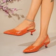 thumbnail image 4 of Viluyesy Pumps for Women Pointed Toe Slingback Kitten Heel Comfortable Dress Work Shoes Casual Walking Orange Size 7.5, 4 of 9