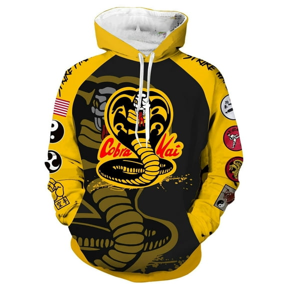 Men's CobraKai Cosplay Graphics Zip Hoodie 3D Print Casual Fashion Jacket