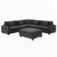 thumbnail image 6 of Modern U Shaped Chenille Sectional Sofa 128*67" with Storage & Charging, 6 of 26