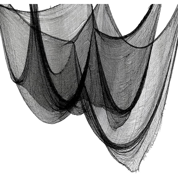 5 Pack Halloween Creepy Cloth 30×72 inch - Halloween Decorations Black Gauze - Creepy Spooky Halloween Fabric Cloth for House Yard Haunted House Halloween Party Indoor Outdoor Decorations