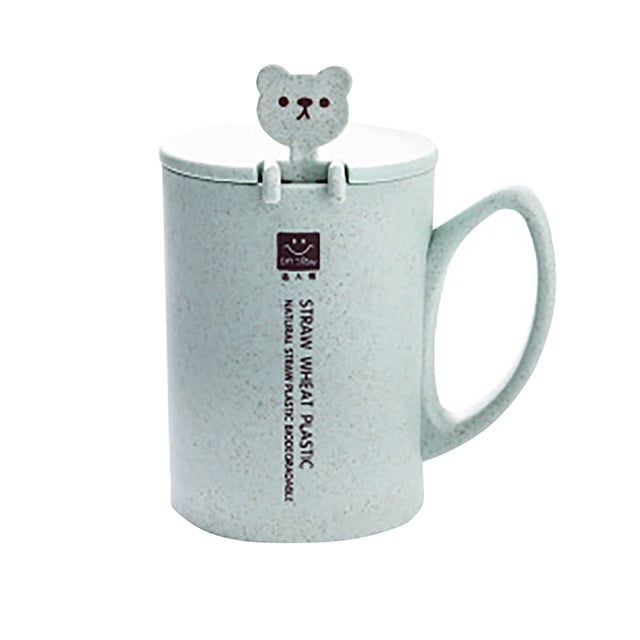 Kitchen aid 1PC Mug Cartoon Cute Coffee Cereal Breakfast Water Cup With Lid With Spoon