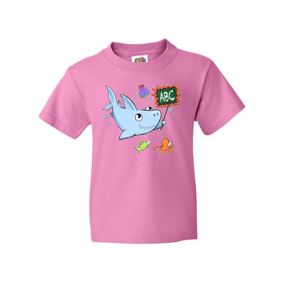 Inktastic Teacher Shark with School of Fish Youth T-Shirt