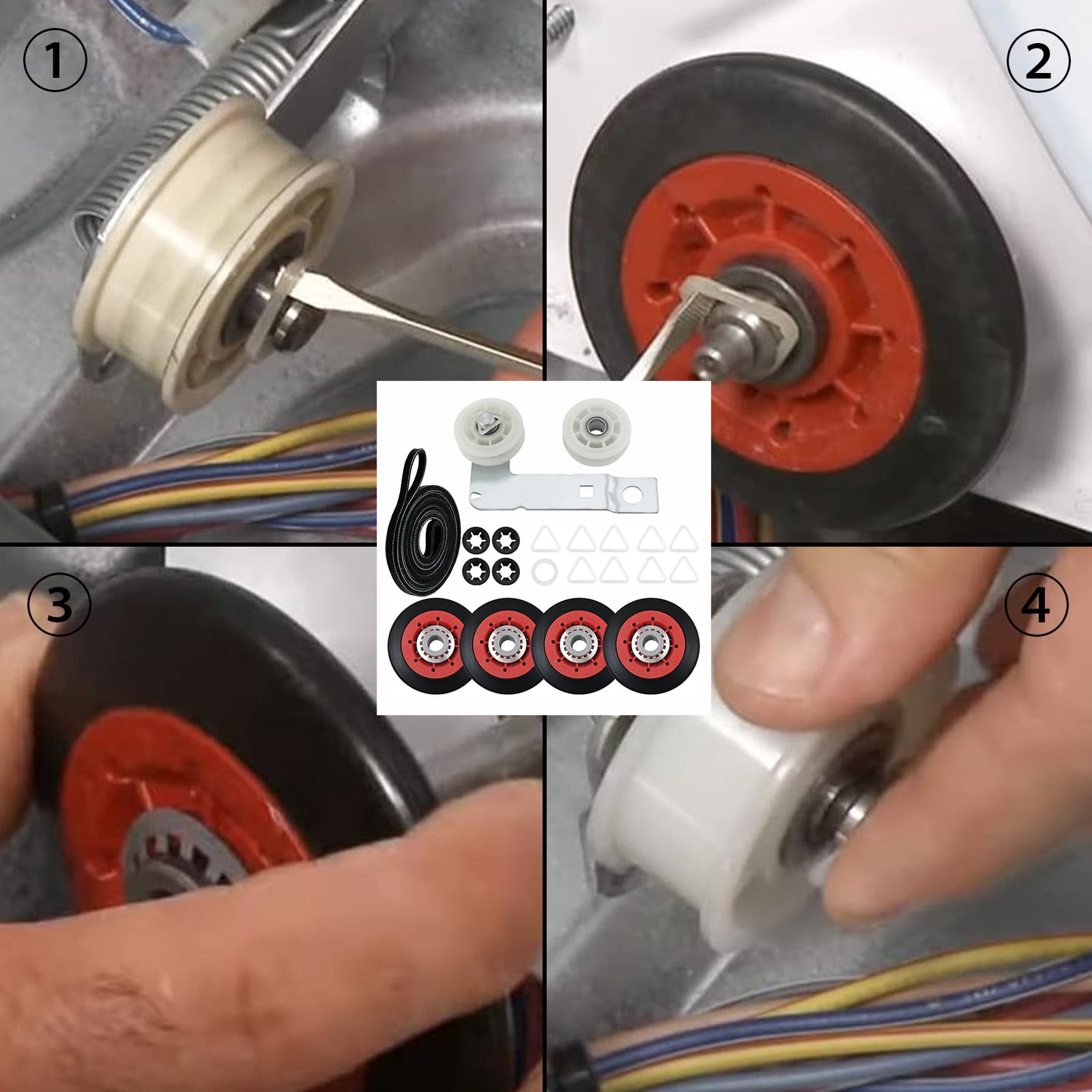 TOP-MAX 4392067 Dryer Repair Kit and W10837240 Dryer Idler Pulley, Tumble Dryer Repair Kits fit for Maytag, Whirlpool & Kenmore