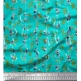 thumbnail image 1 of Soimoi Green Heavy Satin Fabric Floral Love Text Decor Fabric Printed Yard 56 Inch Wide, 1 of 3