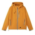 thumbnail image 4 of Arlun 2025 Fall Winter New Jackets for Women Fashion Bright Colors Zipper up Oversized Comfy Warm Hooded Coat Lightweight Windbreaker Waterproof Outdoor Jacket with Pockets Orange L, 4 of 4