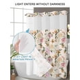 thumbnail image 4 of No Hook Shower Curtain with Snap in Liner Floral Spring Shower Curtain -Fabric Waterproof Inner Liner, Flower Retro Texture Shower Curtains Washable 48"x72", 4 of 9