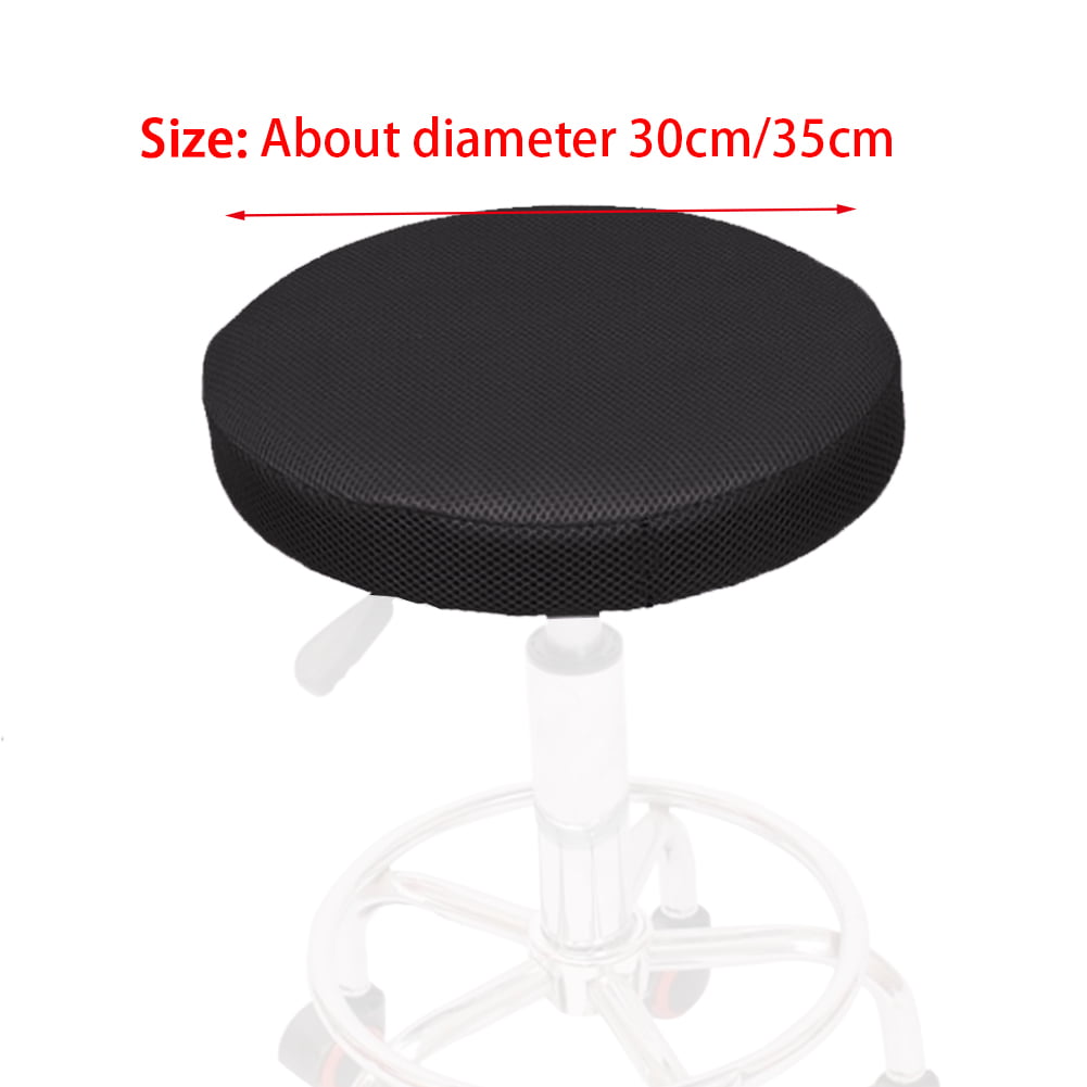 Denpetec Bar Stool Cushion Round Foam Padded Seat Cushions Water Proof PU Leather Bar Stool Covers with Elastic and Slip Proof Bottom 12 Inch Black