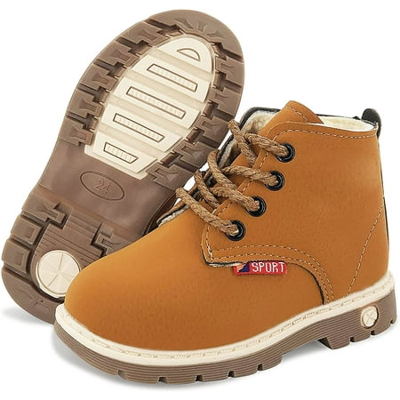 

Toddler Kids Boys Girls Hiking Boots Waterproof Synthetic Leather Non Slip Lace-up Ankle Outdoor Boots Shoes