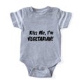 thumbnail image 1 of CafePress - FIN Kiss Me Vegetarian - Cute Infant Baby Football Bodysuit, 1 of 1
