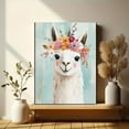 thumbnail image 6 of Floral Llama Canvas Wall Art， Perfect for Bedroom， Living Room， Bathroom， Nursery， and Office Decor, 6 of 8