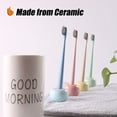 thumbnail image 4 of 2 Pack Sleek Mini Ceramics Toothbrush Holders Stand for Bathroom Vanity Countertops, Couple Toothbrush Holder, Hand-Made Bathroom Electric Toothbrush Head Holder and Office Pen Holder, Yellow, 4 of 7