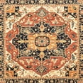 thumbnail image 1 of Ahgly Company Machine Washable Indoor Square Abstract Dark Sienna Brown Area Rugs, 7' Square, 1 of 7