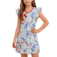 thumbnail image 2 of Afuyipoi Girls Sleeveless Sundress Size 1-12 A-Line Floral Print Button Front Cheongsam Dress for Kids Summer Beach Vacation Multicolor Size 9, 2 of 7