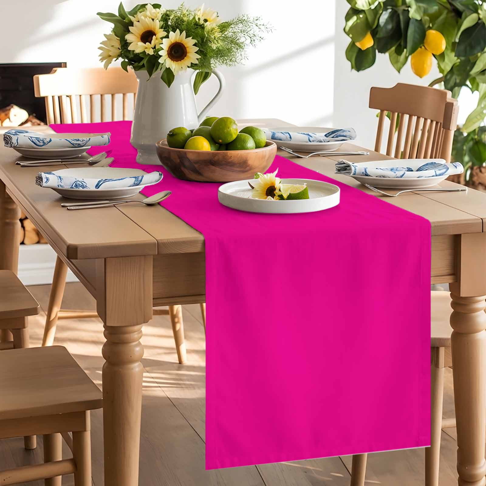 Rose Red Watercolor Table Runner 90 Inches Long, Solid Color Table Runners Tabletop Scarf Kitchen Dining Tables Decoration for Home Party Indoor Outdoor