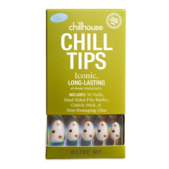 Chillhouse Chill Tips Press On Nails, Olive Me, Oval Style, 30 Count