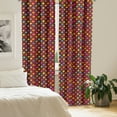 thumbnail image 2 of Geometric Curtains 2 Panels Set, Colorful Rhombuses with Heart Flower and Polka Dots Pattern Abstract Illustration, Window Drapes for Living Room Bedroom, 56"W X 84"L, Multicolor, by Ambesonne, 2 of 5